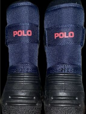 Polo Ralph Lauren Navy Blue Boots with Red Logo